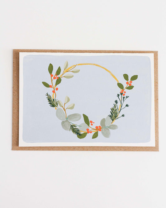 HOLIDAY WREATH - Original Painting/Card