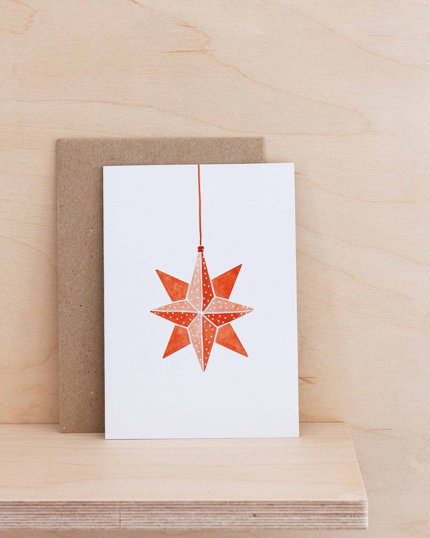 ORIGAMI ORNAMENT - Red on White