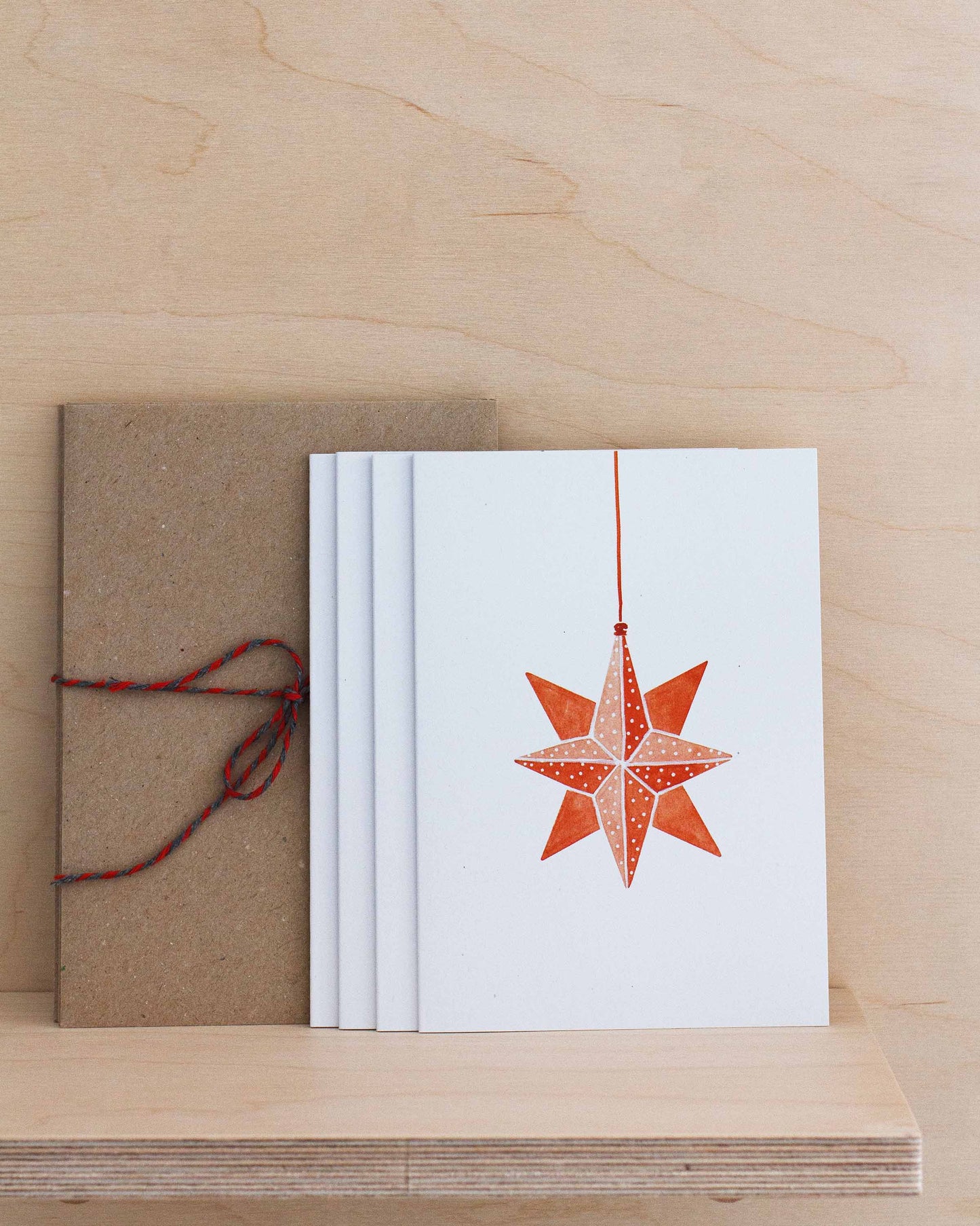 ORIGAMI ORNAMENTS - COLOUR ON WHITE HOLIDAY CARDS