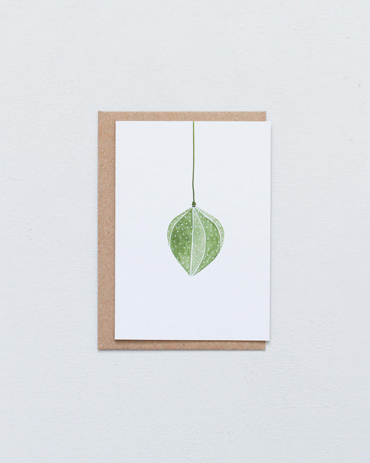 ORIGAMI ORNAMENT - Green on White