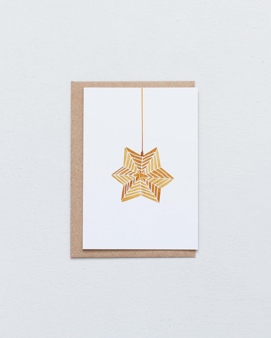 ORIGAMI ORNAMENT - Ochre on White