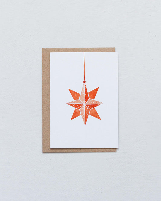 ORIGAMI ORNAMENT - Red on White
