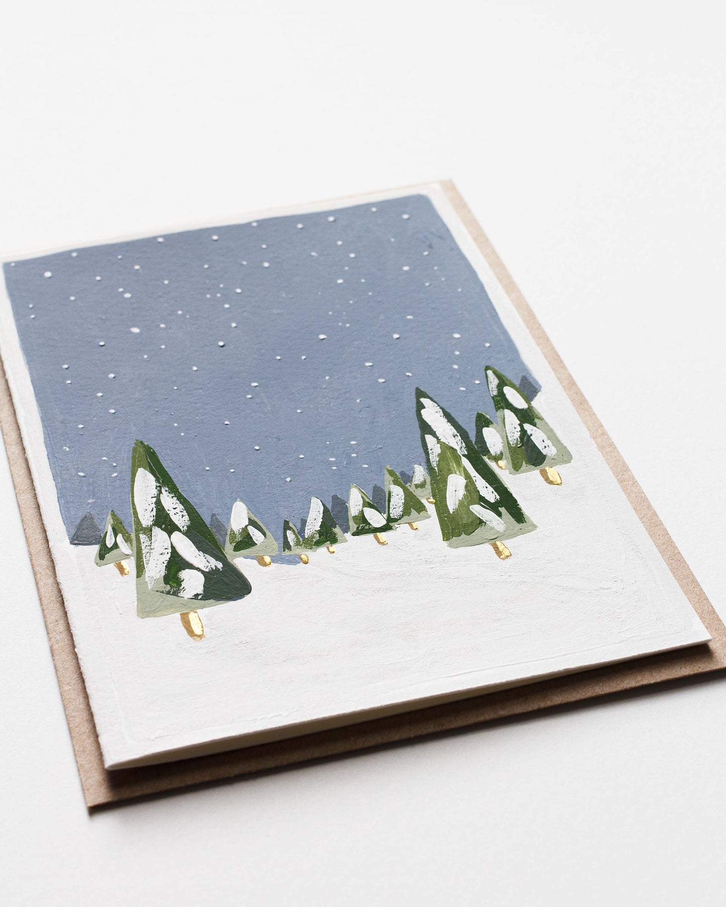 SNOWY FOREST - Original Painting/Card