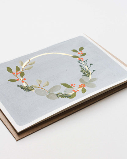 HOLIDAY WREATH - Original Painting/Card