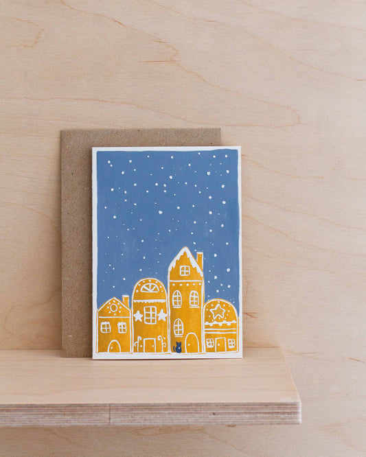 GINGERBREAD HOLIDAY - Original Painting/Card