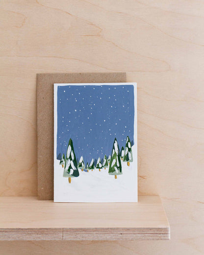 SNOWY FOREST - Original Painting/Card