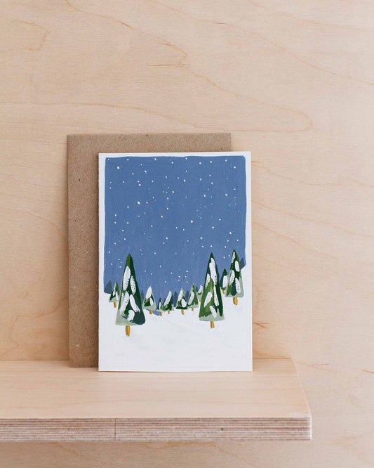 SNOWY FOREST - Original Painting/Card