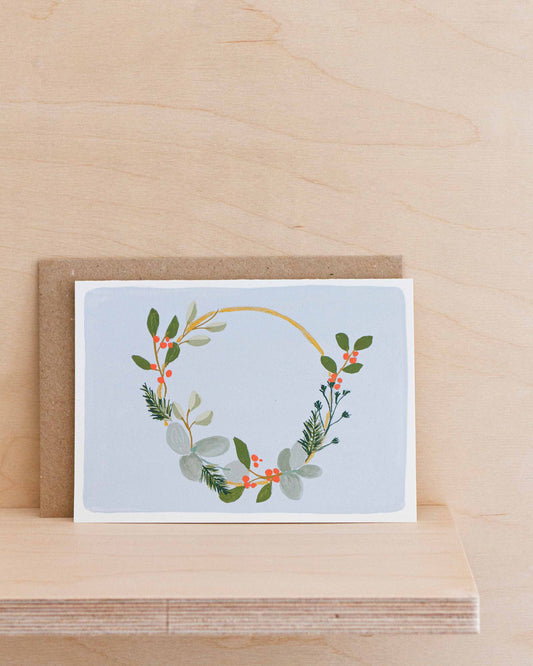 HOLIDAY WREATH - Original Painting/Card