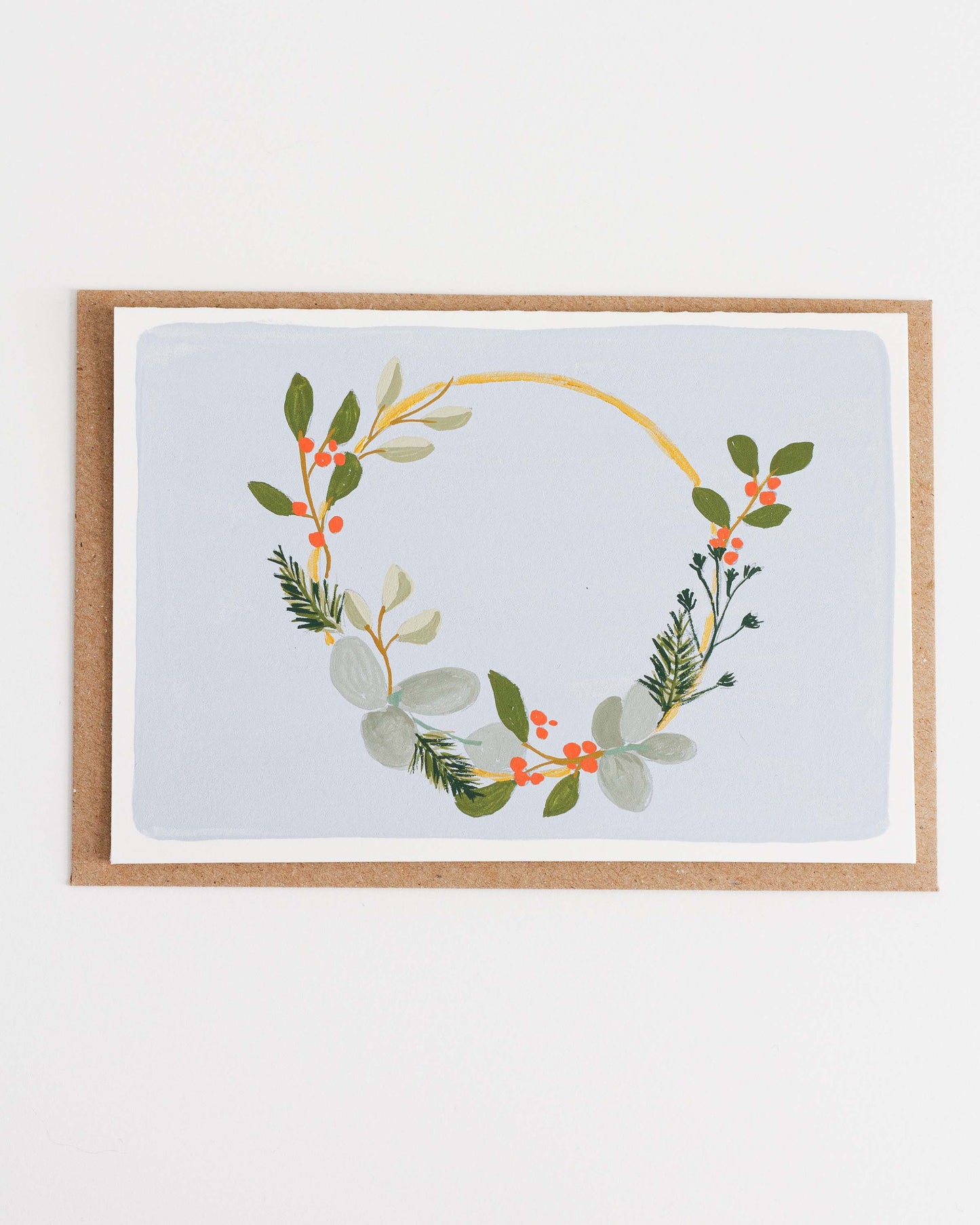 HOLIDAY WREATH - Original Painting/Card