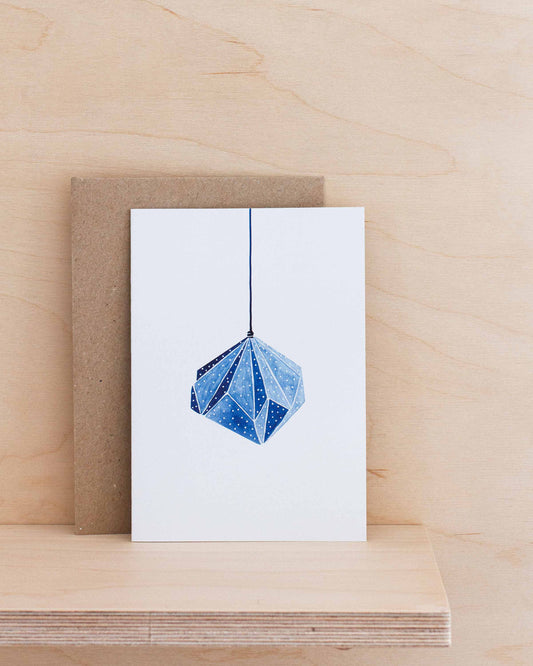 ORIGAMI ORNAMENT - Blue on White