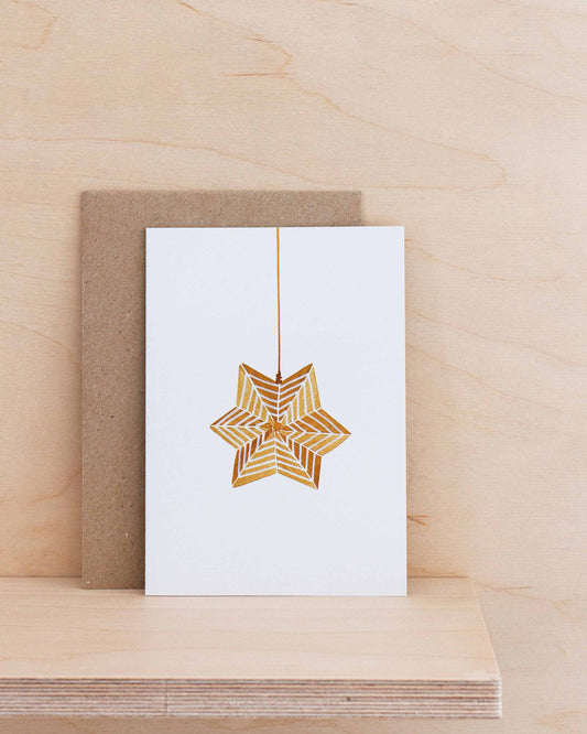 ORIGAMI ORNAMENT - Ochre on White