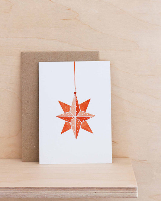 ORIGAMI ORNAMENT - Red on White