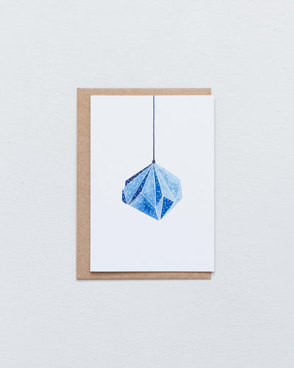 ORIGAMI ORNAMENT - Blue on White