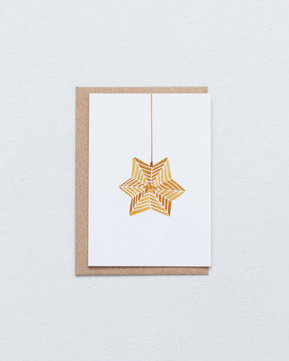 ORIGAMI ORNAMENT - Ochre on White