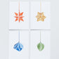 ORIGAMI ORNAMENTS - COLOUR ON WHITE HOLIDAY CARDS