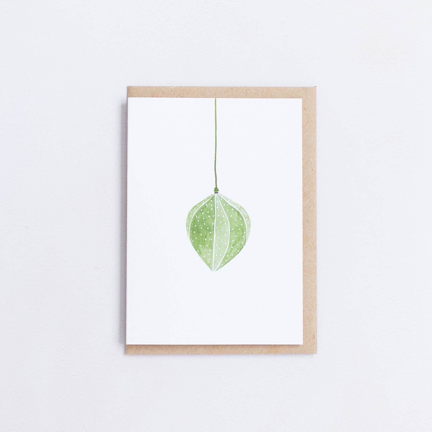 ORIGAMI ORNAMENT - Green on White