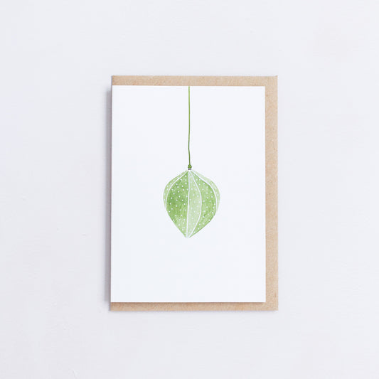 ORIGAMI ORNAMENT - Green on White