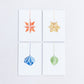 ORIGAMI ORNAMENTS - COLOUR ON WHITE HOLIDAY CARDS