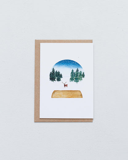SNOW GLOBE - DEER IN THE SNOW