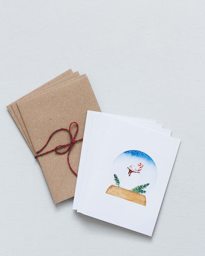 SNOW GLOBES - FESTIVE FOOD HOLIDAY CARDS